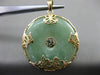 ANTIQUE LARGE JADE 14KT YELLOW GOLD 3D FILIGREE BUTTERFLY FLOATING PENDANT 25022