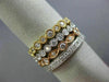 ESTATE WIDE 1.62CT DIAMOND 18KT TRI COLOR GOLD ETERNITY MILGRAIN STACKABLE RINGS