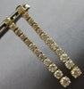 ESTATE LARGE 1.6CT DIAMOND 14KT YELLOW GOLD ROUND JOURNEY FLEXIBLE BAR HANGING EARRINGS