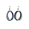 1.83CT DIAMOND & AAA SAPPHIRE 18KT WHITE GOLD TRIPLE OVAL TRINITY FUN EARRINGS