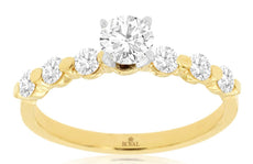 .82CT DIAMOND 14KT YELLOW GOLD 3D SOLITAIRE SEMI ETERNITY ROUND ENGAGEMENT RING
