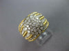 ANTIQUE LARGE 1.35CT DIAMOND 18K 2 TONE GOLD MULTI ROW FLOWER CLUSTER RING 27553
