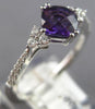 .90CT DIAMOND & AAA AMETHYST 14K WHITE GOLD CUSHION & ROUND FRIENDSHIP LOVE RING