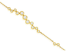 .61CT DIAMOND 14KT YELLOW GOLD 3D ROUND BEZEL ZIG ZAG BY THE YARD FUN BRACELET