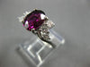 LARGE 2.12CT DIAMOND & AAA RHODOLITE 14K WHITE GOLD OVAL & ROUND ENGAGEMENT RING
