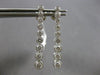 LARGE 1.0CT DIAMOND 14KT WHITE GOLD JOURNEY BEZEL BAR SCREWBACK HANGING EARRINGS