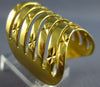 ESTATE LARGE 14KT YELLOW GOLD MULTI ROW DIAMOND CUT MULTI STAR FUN RING #27741