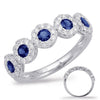 .91CT DIAMOND & AAA SAPPHIRE 14KT WHITE GOLD 3D CLASSIC MULTI FLOWER LOVE RING