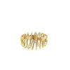 ESTATE LARGE .53CT DIAMOND 18KT YELLOW GOLD ROUND ETOILE CRISS CROSS FUN RING