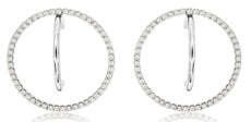 .52CT DIAMOND 14KT WHITE GOLD 3D CLASSIC ROUND CIRCLE OF LIFE HANGING EARRINGS