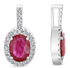 .96CT DIAMOND & AAA RUBY 18KT WHITE GOLD 3D OVAL & ROUND HALO FLOATING PENDANT