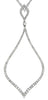 .93CT DIAMOND 14KT WHITE GOLD 3D DOUBLE LEAF OPEN TEAR DROP FUN FLOATING PENDANT
