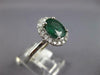 WIDE 2CT DIAMOND & AAA EMERALD 14KT WHITE GOLD OVAL & ROUND HALO ENGAGEMENT RING