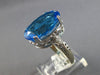 LARGE 13.97CT DIAMOND & AAA BLUE TOPAZ 14KT WHITE GOLD 3D OVAL & ROUND FUN RING