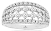 1.0CT DIAMOND 14KT WHITE GOLD ROUND CLASSIC MULTI ROW SHARED PRONG WEDDING RING