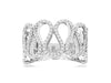 ESTATE WIDE .55CT DIAMOND 14KT WHITE GOLD 3D MULTI WAVE FUN LOVE RING