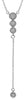 ESTATE .28CT DIAMOND 14K WHITE GOLD 3D MULTI FLOWER CLASSIC LARIAT LOVE NECKLACE
