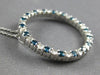 LARGE 1.45CT WHITE & BLUE DIAMOND 14K WHITE GOLD CIRCLE OF LIFE FLOATING PENDANT