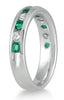 ESTATE 1.18CT DIAMOND & AAA EMERALD 14KT WHITE GOLD 3D CHANNEL ANNIVERSARY RING