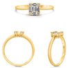 .24CT DIAMOND 14K YELLOW GOLD ROUND & BAGUETTE CLASSIC SQUARE INVISIBLE FUN RING