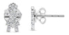 ESTATE .10CT DIAMOND 14KT WHITE GOLD 3D ROUND GIRL FIGURE STUD EARRINGS