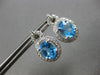 2.96CT DIAMOND & AAA BLUE TOPAZ 14KT WHITE GOLD OVAL & ROUND 3D HANGING EARRINGS