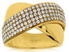 ESTATE .91CT DIAMOND 14KT YELLOW GOLD MULTI ROW CRISS CROSS INFINITY LOVE RING