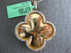 ESTATE LARGE .90CT DIAMOND 18KT ROSE GOLD 3D 4 LEAF CLOVER FLOWER LOVE NECKLACE