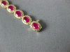 8.40CT DIAMOND & AAA RUBY 14KT YELLOW GOLD 3D OVAL & ROUND HALO TENNIS BRACELET