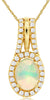 1.14CT DIAMOND & AAA OPAL 14KT YELLOW GOLD 3D OVAL & ROUND TEAR DROP FUN PENDANT
