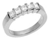 .85CT DIAMOND 14KT WHITE GOLD PRINCESS 5 STONE PRONG INVISIBLE ANNIVERSARY RING