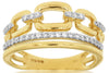 ESTATE WIDE .25CT DIAMOND 14KT 2 TONE GOLD 3D CLASSIC SQUARE LOVE KNOT FUN RING
