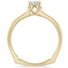ESTATE .33CT DIAMOND 14K YELLOW GOLD 3D CLASSIC PRINCESS & ROUND ENGAGEMENT RING