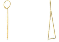 ESTATE .50CT DIAMOND 14KT YELLOW GOLD ROUND ELONGATED LEVERBACK HANGING EARRINGS