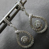 ESTATE .25CT DIAMOND 14KT WHITE GOLD TEAR DROP DOUBLE SWIRL FUN HANGING EARRINGS