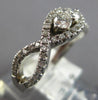 ESTATE .54CT DIAMOND 14KT WHITE GOLD 3D CLASSIC ROUND 2 STONE INFINITY LOVE RING
