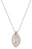 .85CT DIAMOND 18KT ROSE GOLD 3D MULTI ROW CRISS CROSS TEAR DROP FLOATING PENDANT