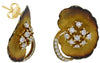 ESTATE .80CT DIAMOND 18KT YELLOW GOLD ROUND CLUSTER FLORAL STUD HANGING EARRINGS