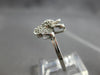 ESTATE .20CT DIAMOND 14KT WHITE GOLD 3D CLASSIC FLOWER LOVE RING #28164