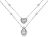 .82CT DIAMOND 14KT WHITE GOLD ROUND & SQUARE BY THE YARD DOUBLE STRAND NECKLACE