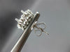 LARGE 1.11CT DIAMOND 18KT WHITE GOLD 3D CLASSIC FLOWER SEMI MOUNT STUD EARRINGS