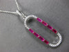 .74CT DIAMOND & AAA RUBY 14K WHITE GOLD 3D BAGUETTE & ROUND FUN FLOATING PENDANT