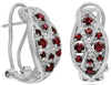 1.01CT DIAMOND & AAA RUBY 14KT WHITE GOLD 3D MARQUISE SHAPE CRISS CROSS EARRINGS