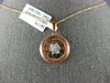 ESTATE .19CT DIAMOND 18KT ROSE GOLD CIRCLE OF LIFE MATTE & SHINY FLOWER PENDANT