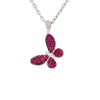 ESTATE .54CT DIAMOND & AAA RUBY 18KT WHITE GOLD BUTTERFLY LOVE FLOATING PENDANT