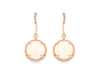 ESTATE 3.82CT DIAMOND & AAA OPAL 14KT ROSE GOLD CIRCULAR WAVE HANGING EARRINGS