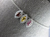 .54CT DIAMOND & AAA MULTI GEM 14K WHITE GOLD MARQUISE SHAPE & ROUND HALO PENDANT