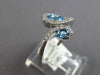 .81CT DIAMOND & AAA BLUE TOPAZ 14KT WHITE GOLD 3D PEAR SHAPE & ROUND LOVE RING