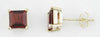 ESTATE 2.50CT AAA GARNET 14KT YELLOW GOLD CLASSIC PRINCESS SQUARE STUD EARRINGS