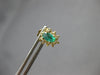 ESTATE 1.01CT DIAMOND & AAA EMERALD 14KT YELLOW GOLD FLOWER STUD EARRINGS #27586